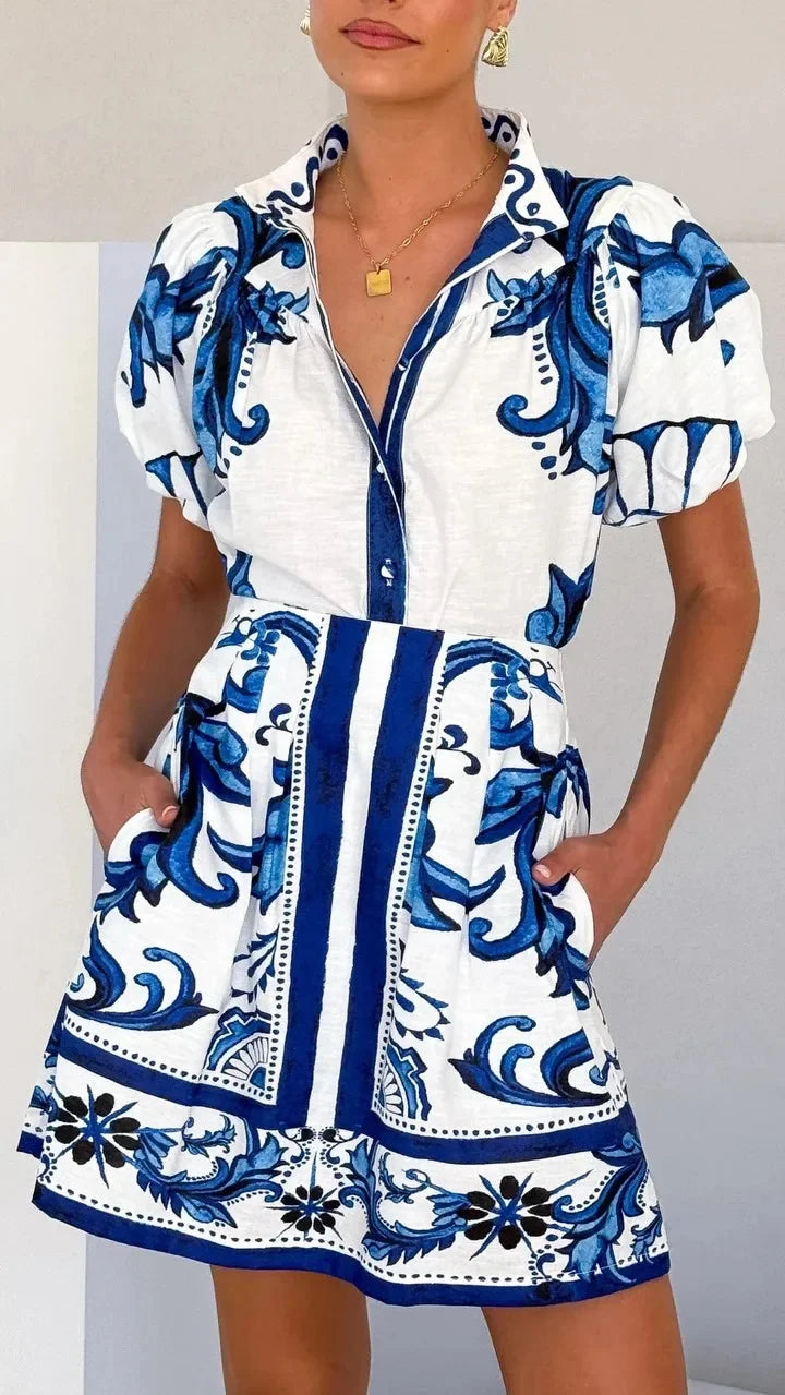 Vestido de cóctel floral de lino Kelsey