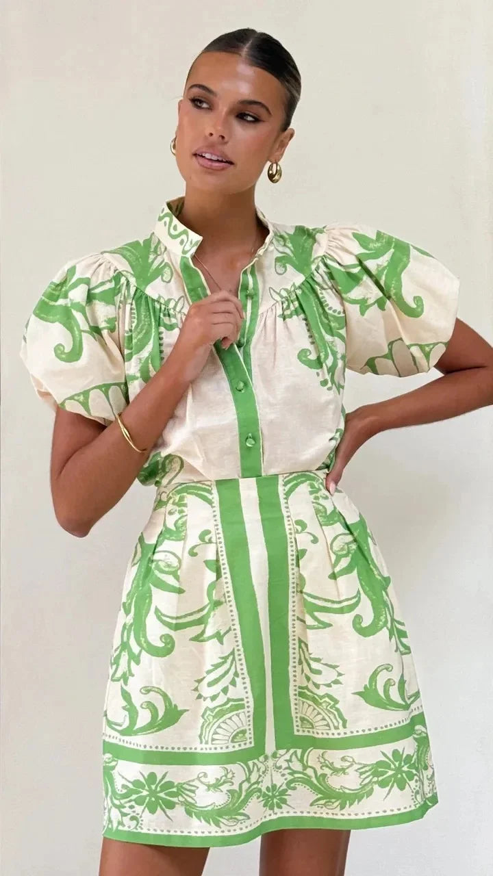 Vestido de cóctel floral de lino Kelsey