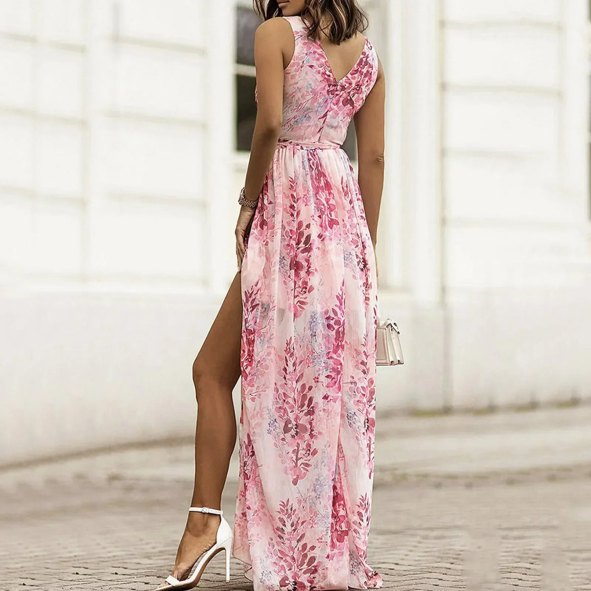 Blanca | Elegante Vestido Maxi Floral con Abertura Alta