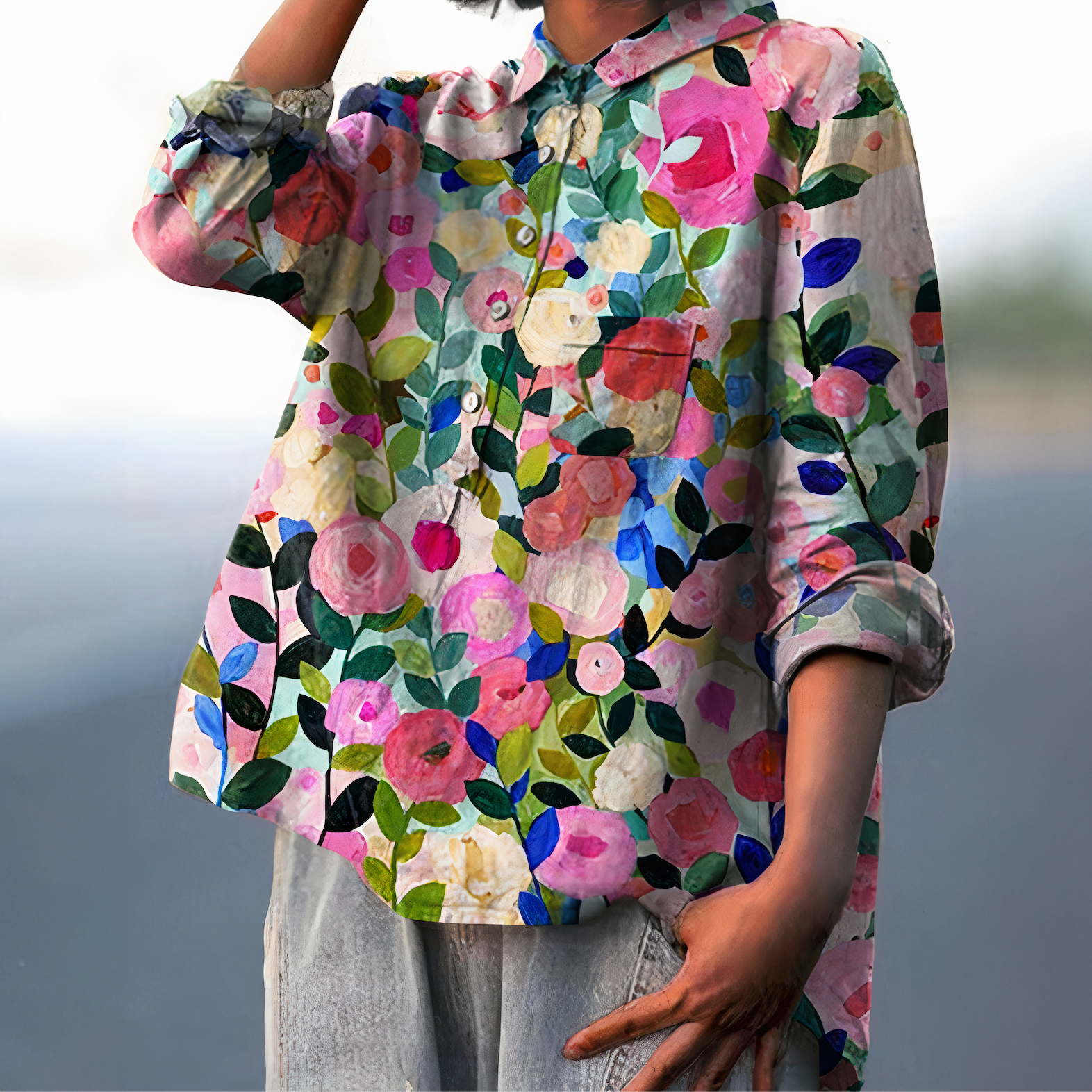 Fiona | Blusa con Impresión Floral Romántica