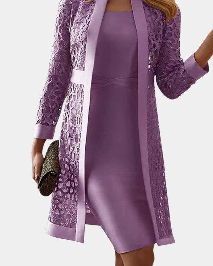 Freya Conjunto de Vestido de Dos Piezas con Encaje