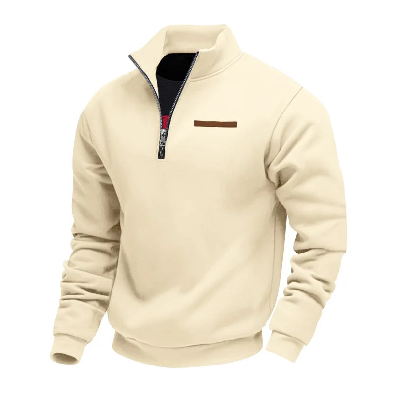 ETHAN – SUDADERA CASUAL DE HOMBRE CON MEDIA CREMALLERA