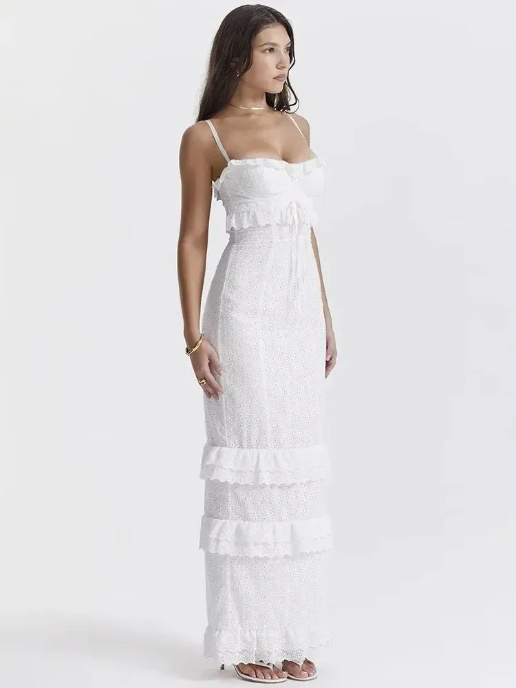 SELENE | VESTIDO LARGO SUEÑO BORDADO LACE