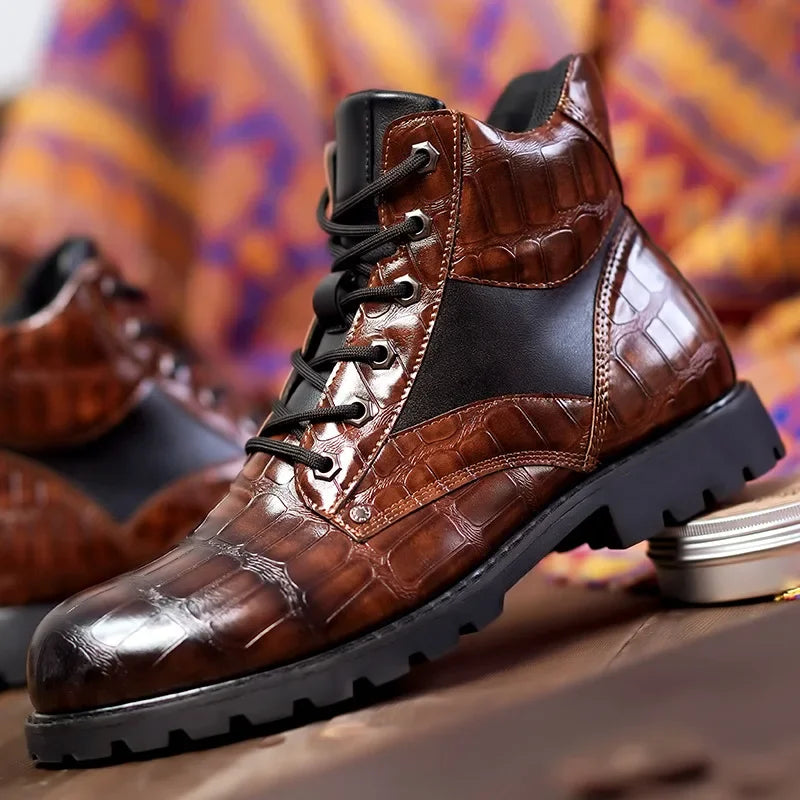 Rendell™ | Botas de Cuero de Cocodrilo
