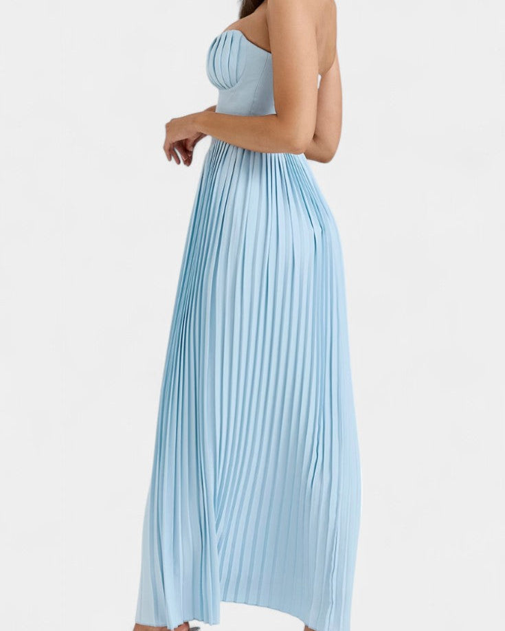 Seraphina Vestido Bustier Plisado Sin Tirantes