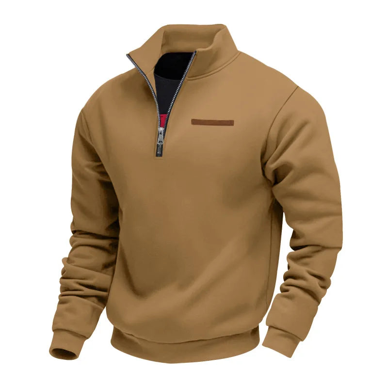ETHAN – SUDADERA CASUAL DE HOMBRE CON MEDIA CREMALLERA