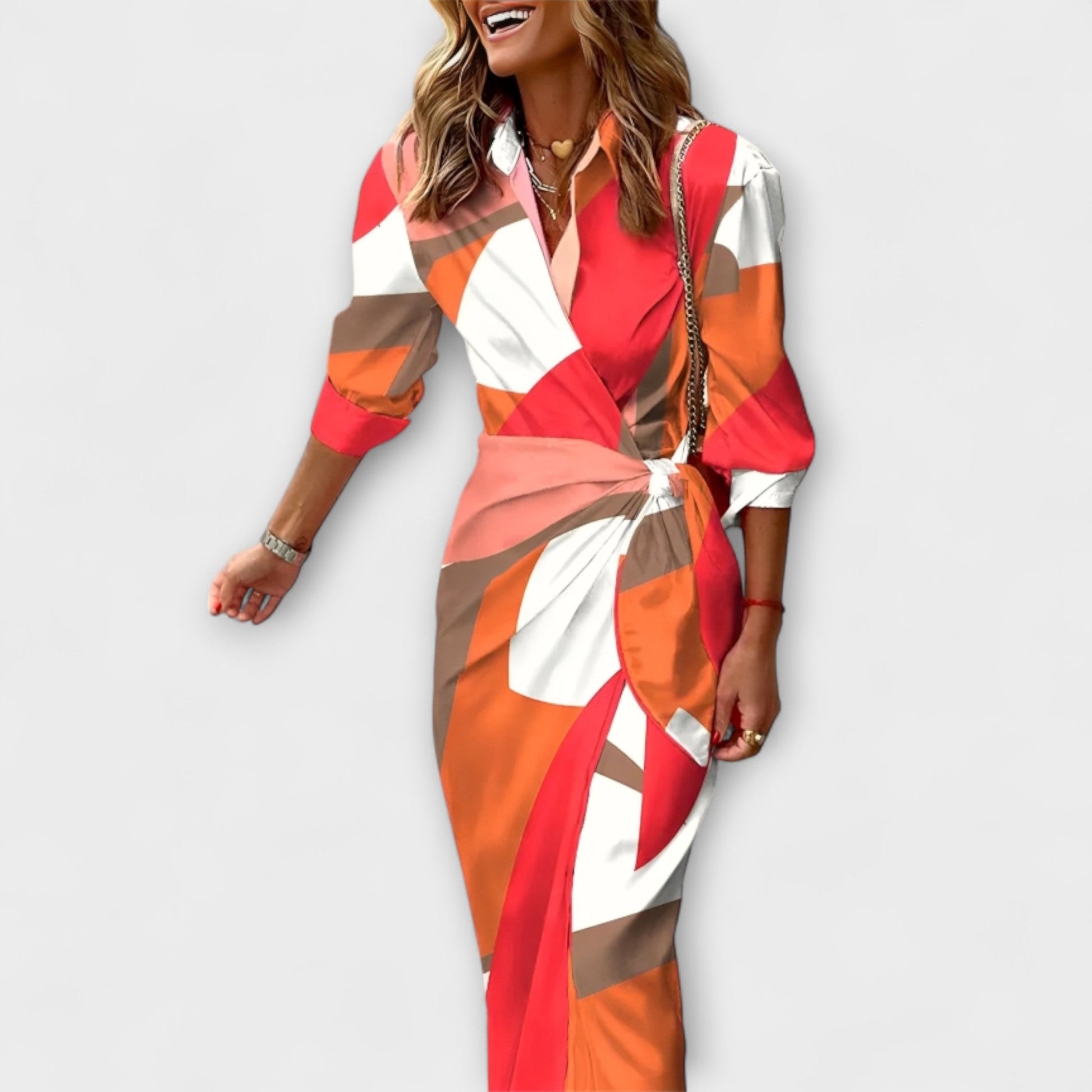 Clarissa - Vestido Camisa Midi Rayado