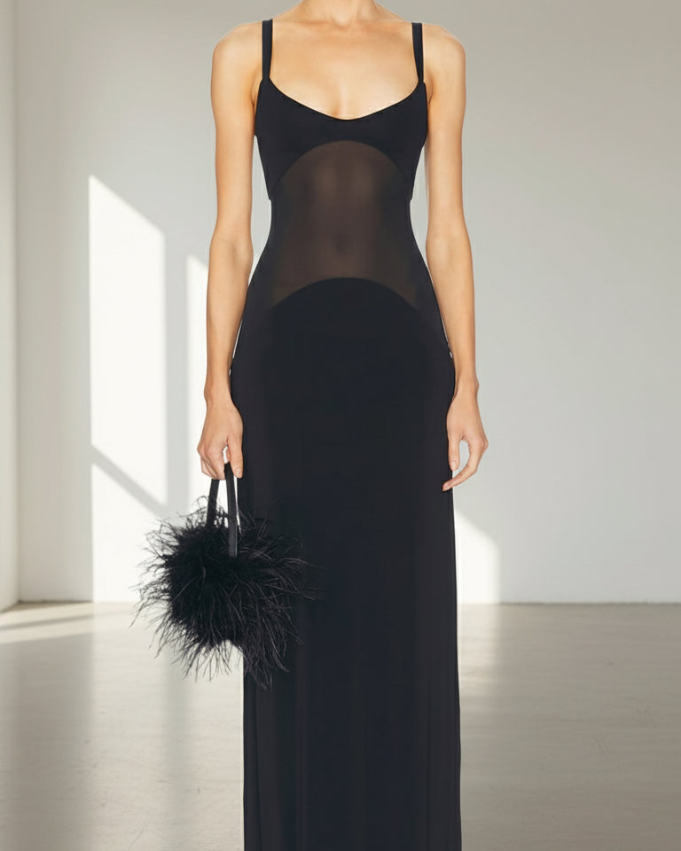 VESTIDO AJUSTADO TRANSLÚCIDO