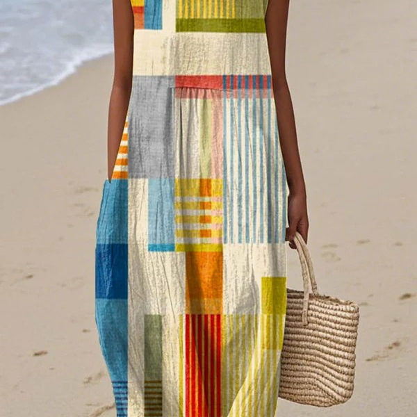Eva | Vestido Midi Geométrico
