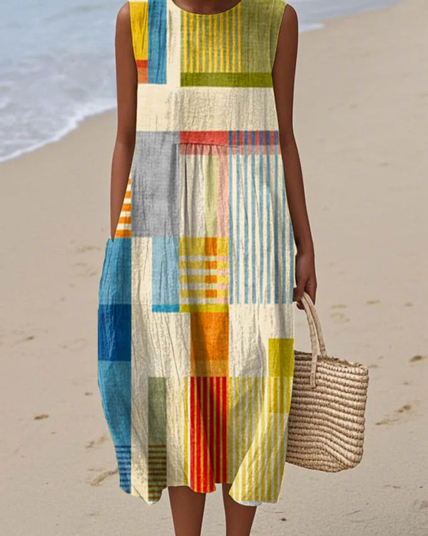 Eva | Vestido Midi Geométrico