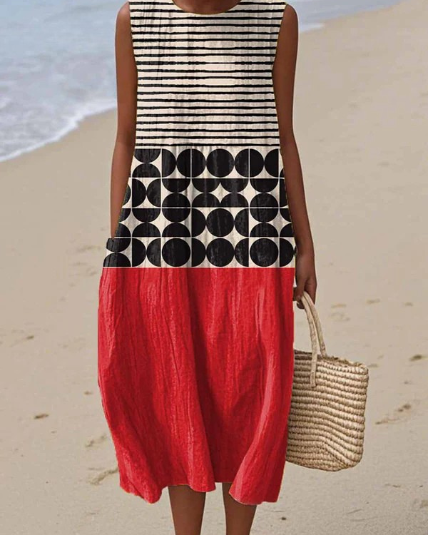 Jane | Vestido Midi a Bloques de Colores
