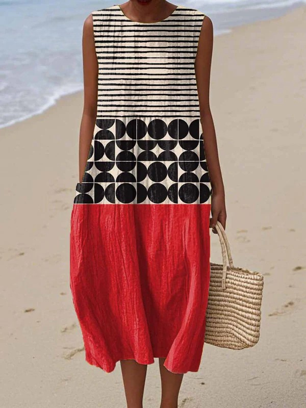 Jane | Vestido Midi a Bloques de Colores