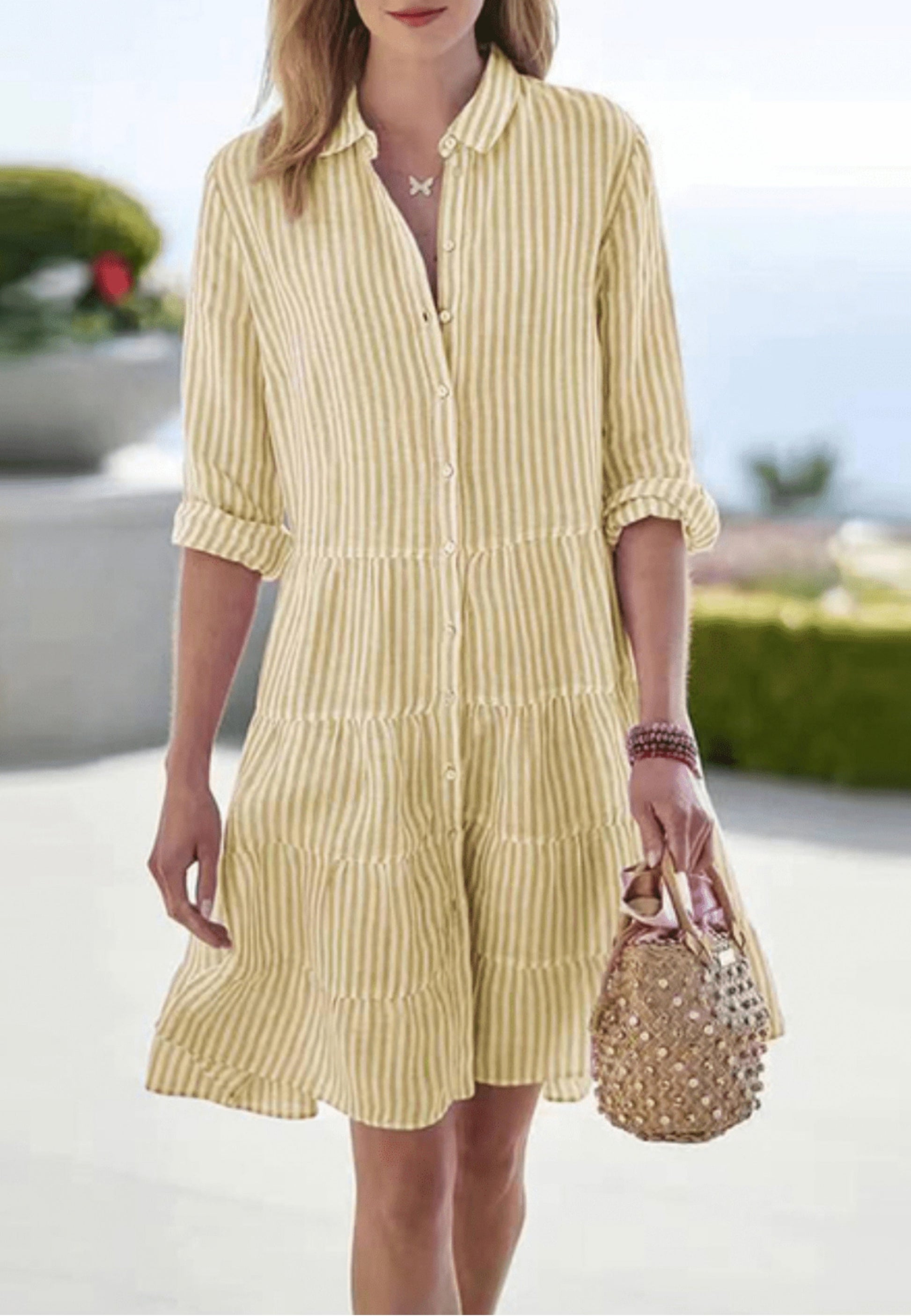 EMMIE – VESTIDO MINI A RAYAS BAJO EL SOL