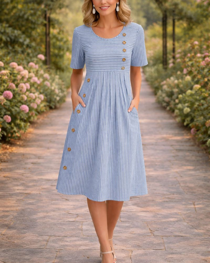 TCF - Vestido Midi a Rayas Clásico