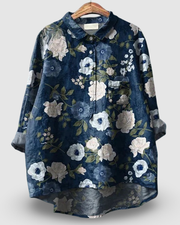Oceana | Camisa Casual de Algodón con Estampado Floral para Mujeres
