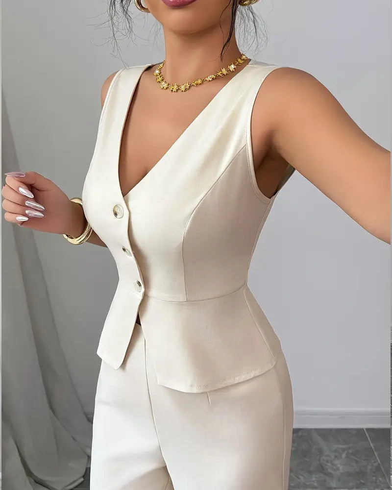 Maria | Conjunto de mujer para primavera sin mangas con escote