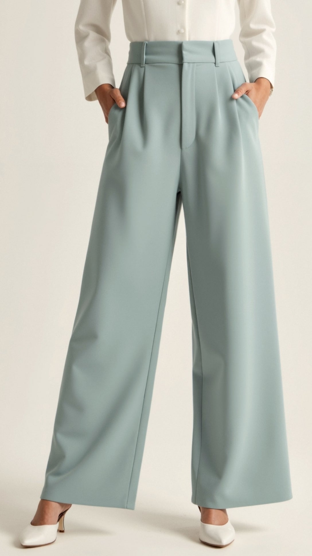 Felisa | Pantalones de pierna ancha y tiro alto para mujer de primavera
