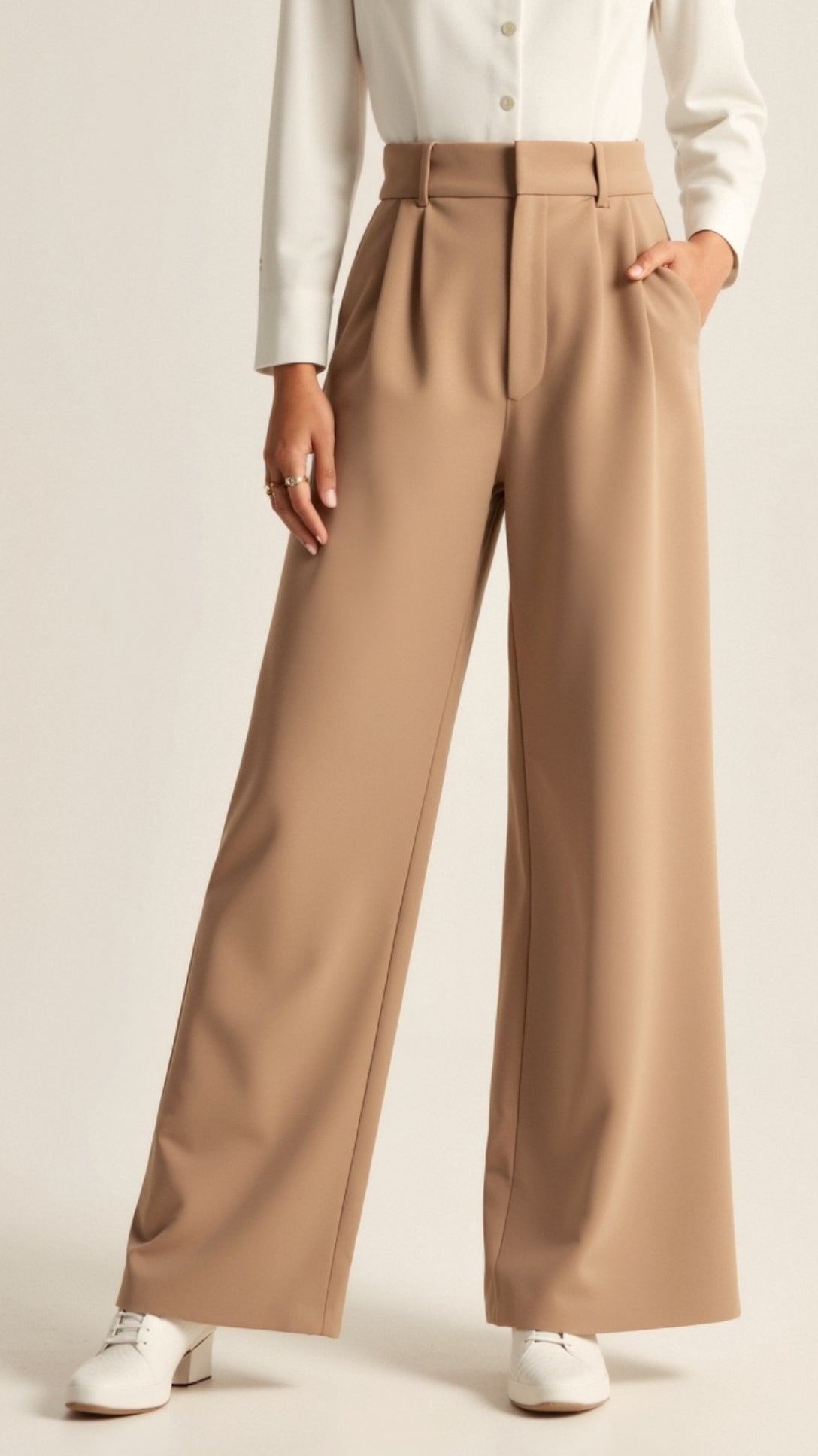 Felisa | Pantalones de pierna ancha y tiro alto para mujer de primavera