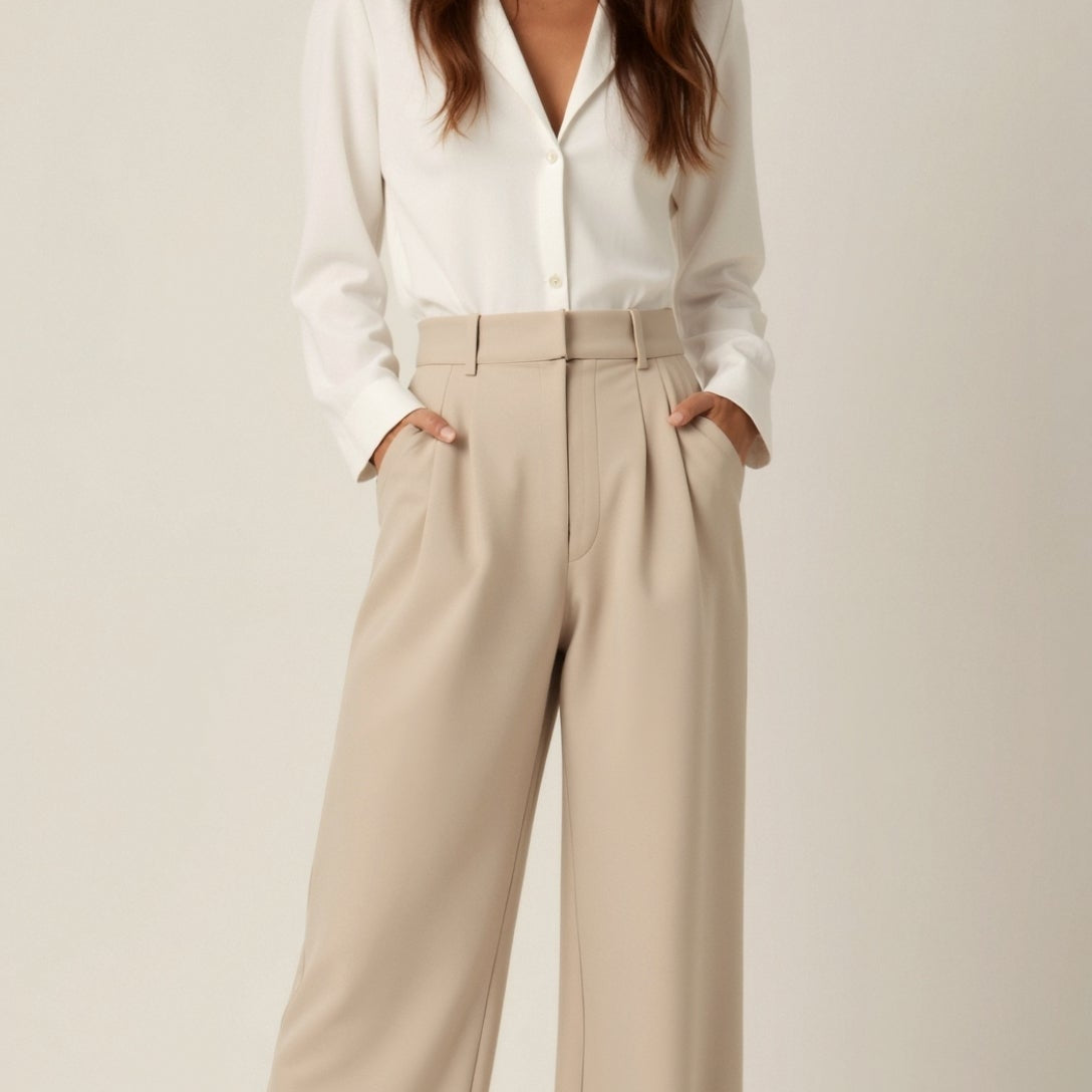 Felisa | Pantalones de pierna ancha y tiro alto para mujer de primavera