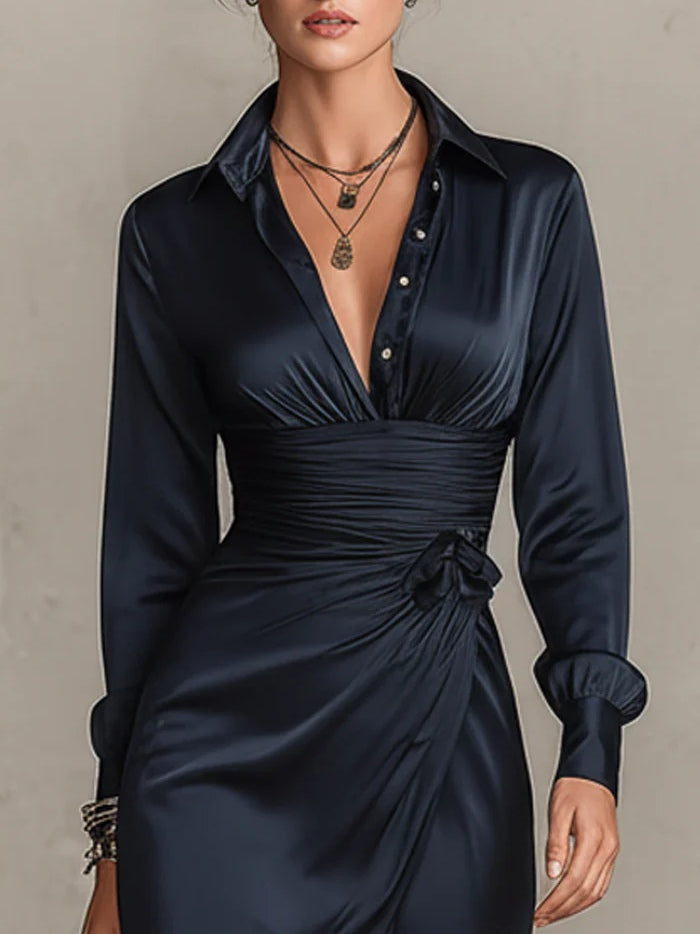 Marielle™ | Vestido Mini Satinado con Detalle de Lazo
