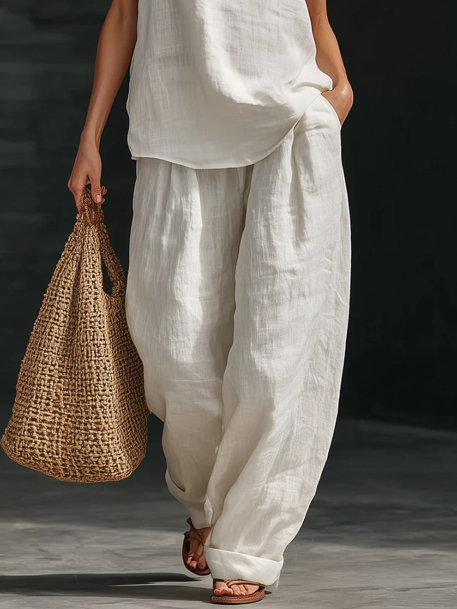Zoë™ || Conjunto sin mangas con pantalón ancho