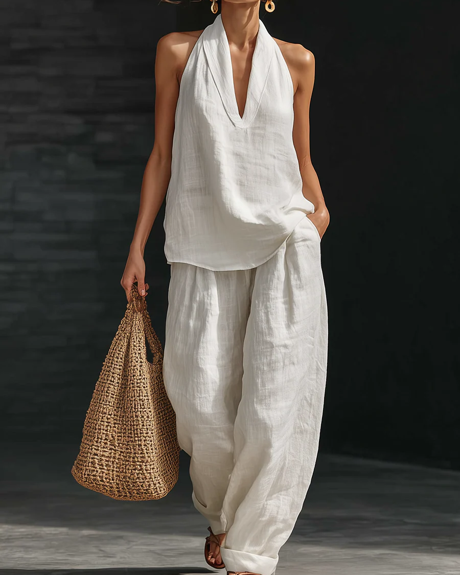 Zoë™ || Conjunto sin mangas con pantalón ancho