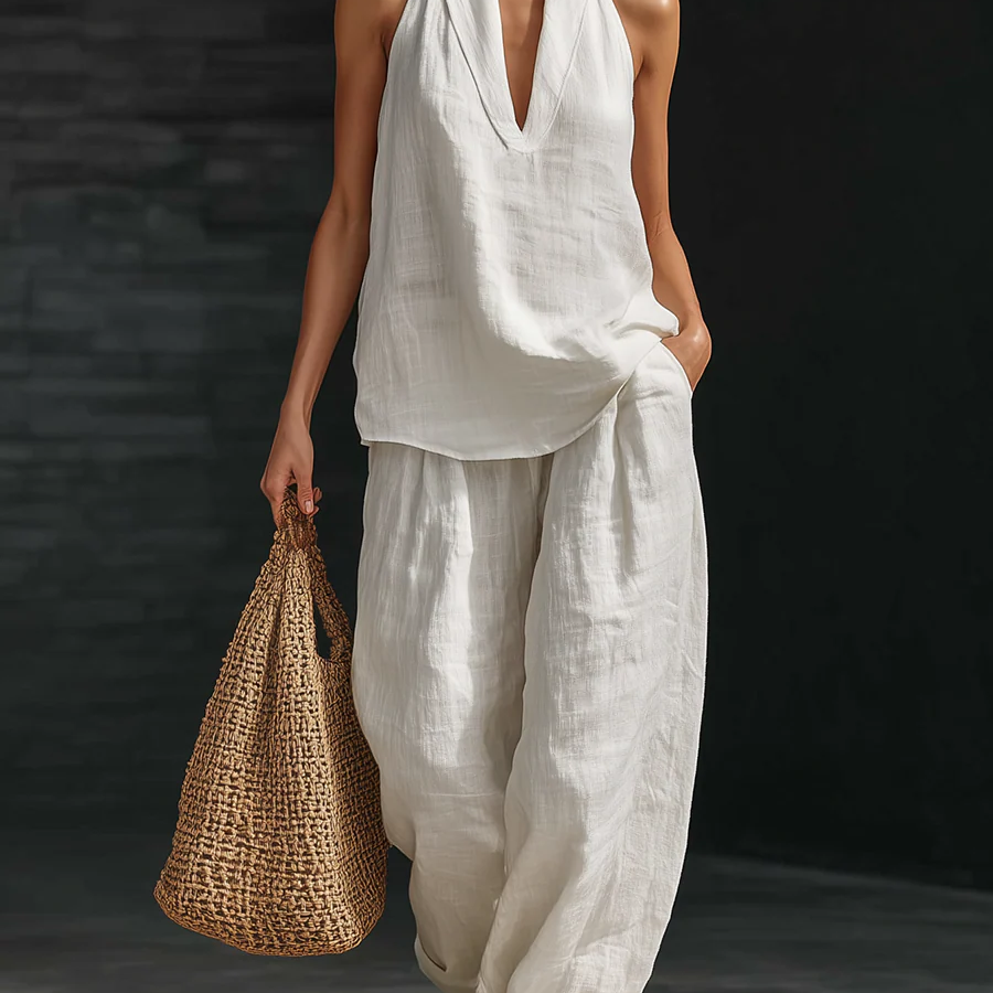 Zoë™ || Conjunto sin mangas con pantalón ancho