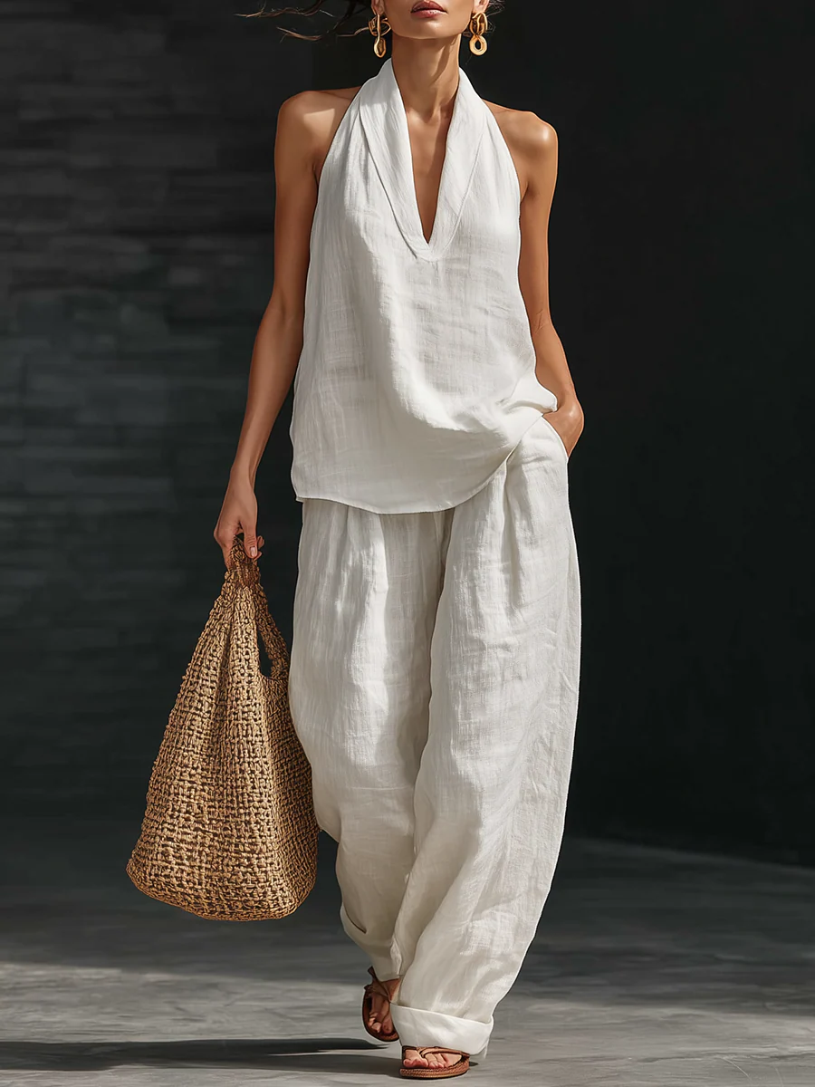 Zoë™ || Conjunto sin mangas con pantalón ancho