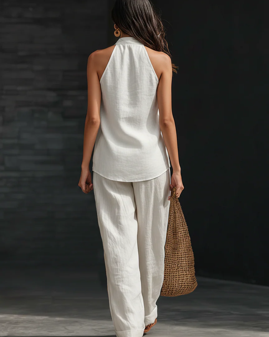 Zoë™ || Conjunto sin mangas con pantalón ancho