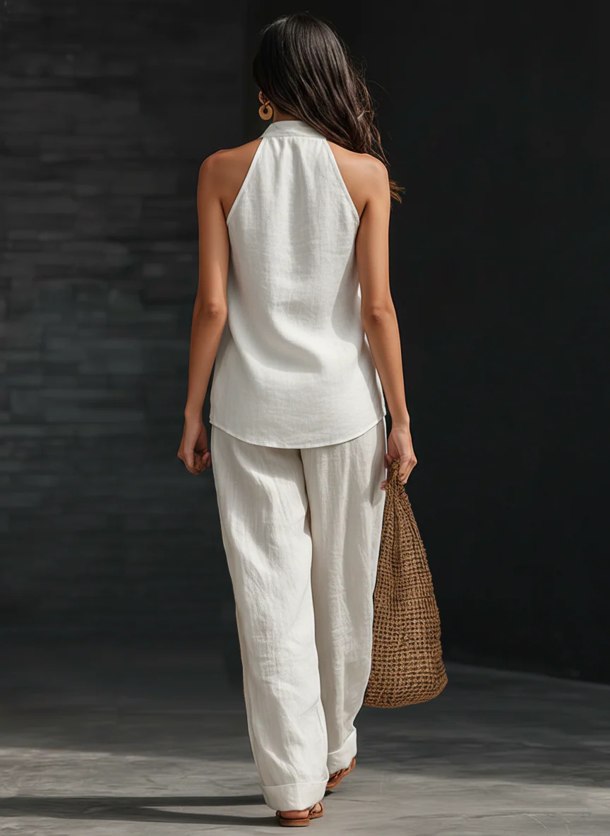 Zoë™ || Conjunto sin mangas con pantalón ancho