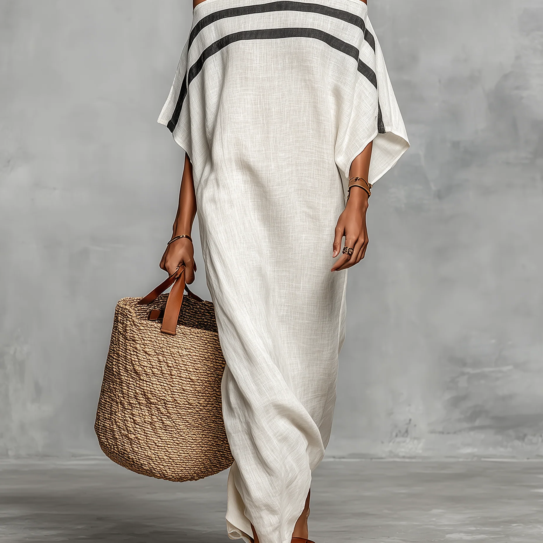 Aveline™ | Vestido Maxi Off-Shoulder con Mangas Murciélago