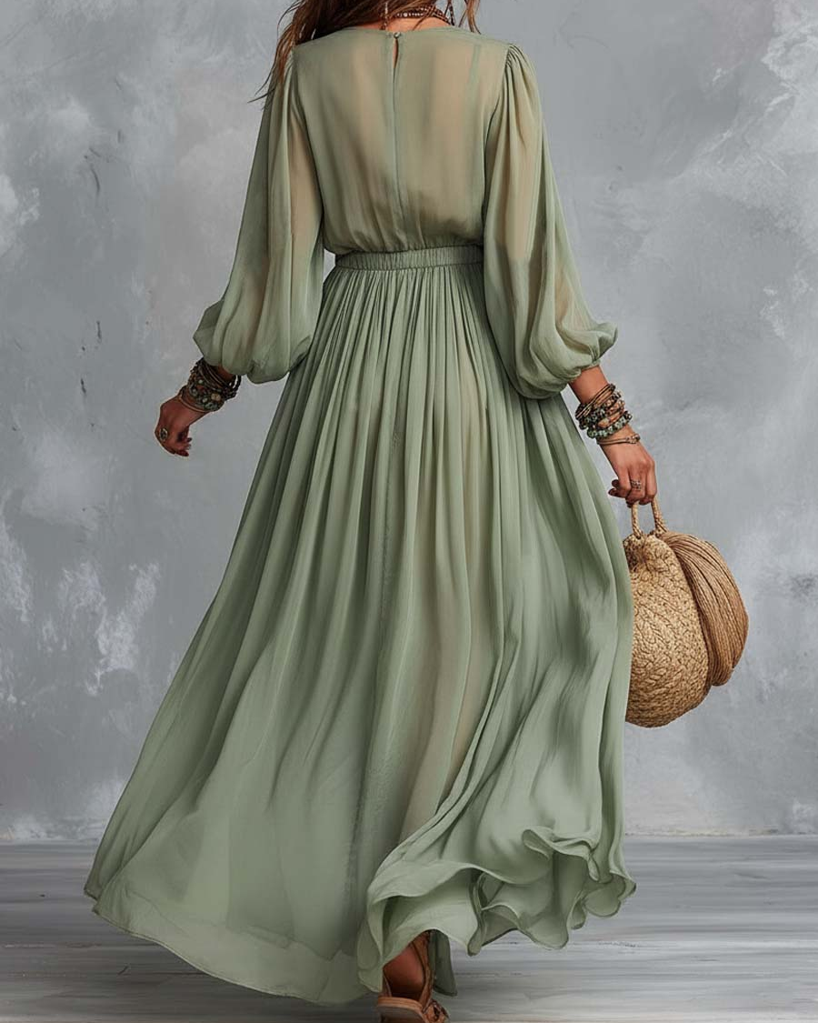 Élodine™ | Vestido Maxi Bohème con Estampado Floral