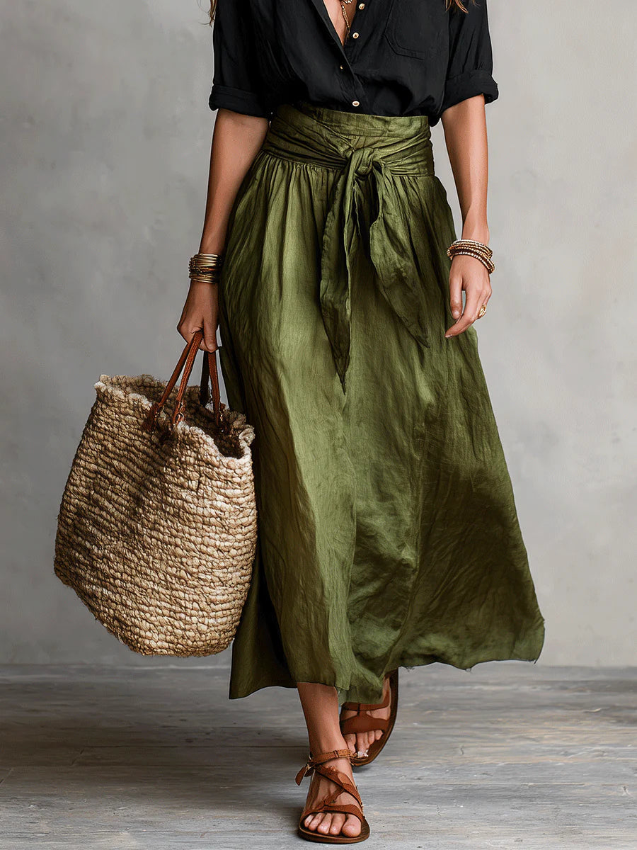 Odelia - Conjunto de Top Boho Luxe y Falda Midi