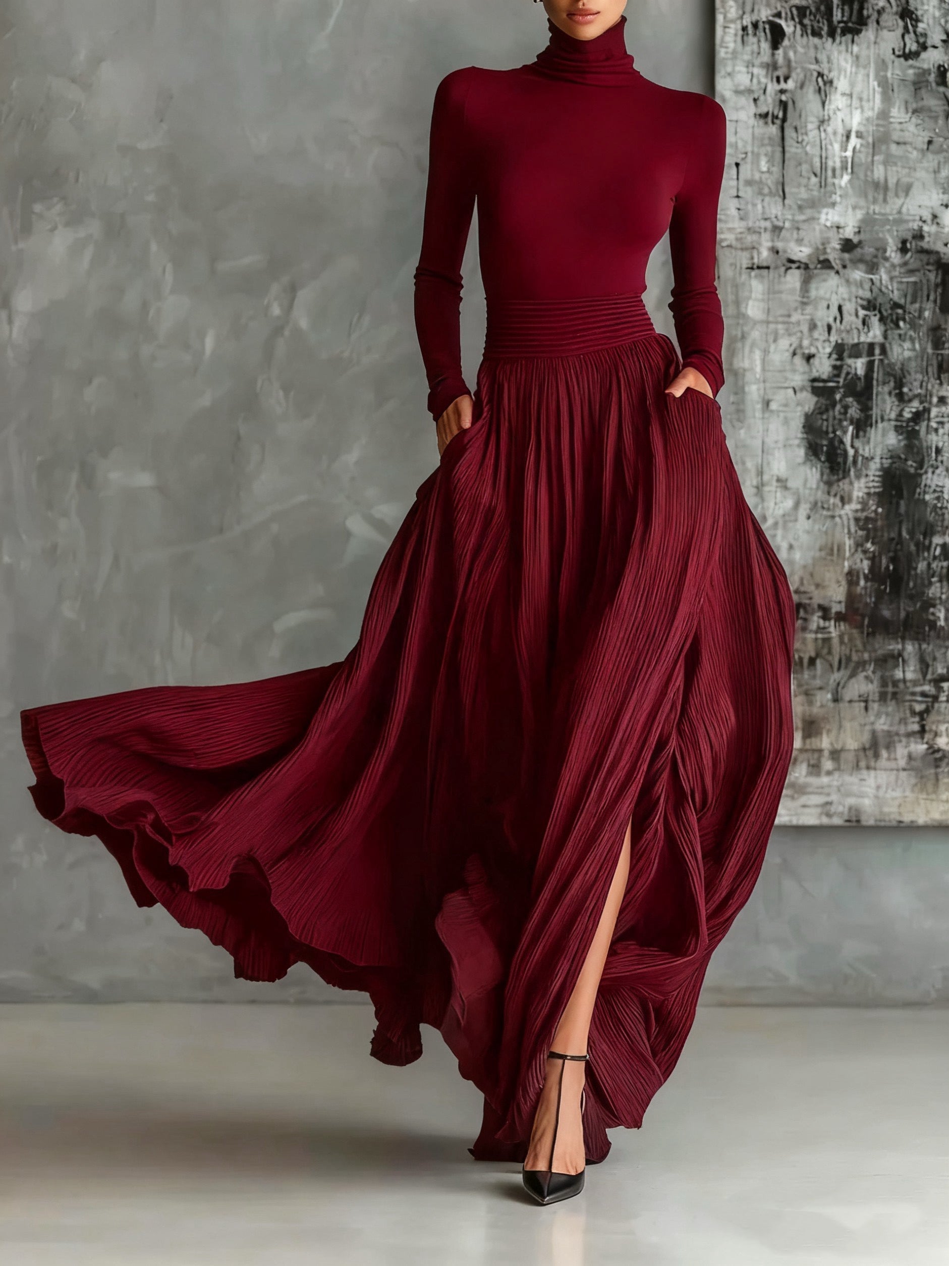 Eva™ || Conjunto elegante con falda plisada