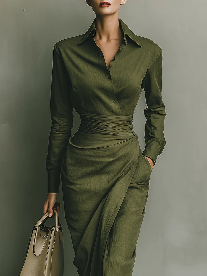 Noëlle™ | Maxi Vestido en Verde Oliva