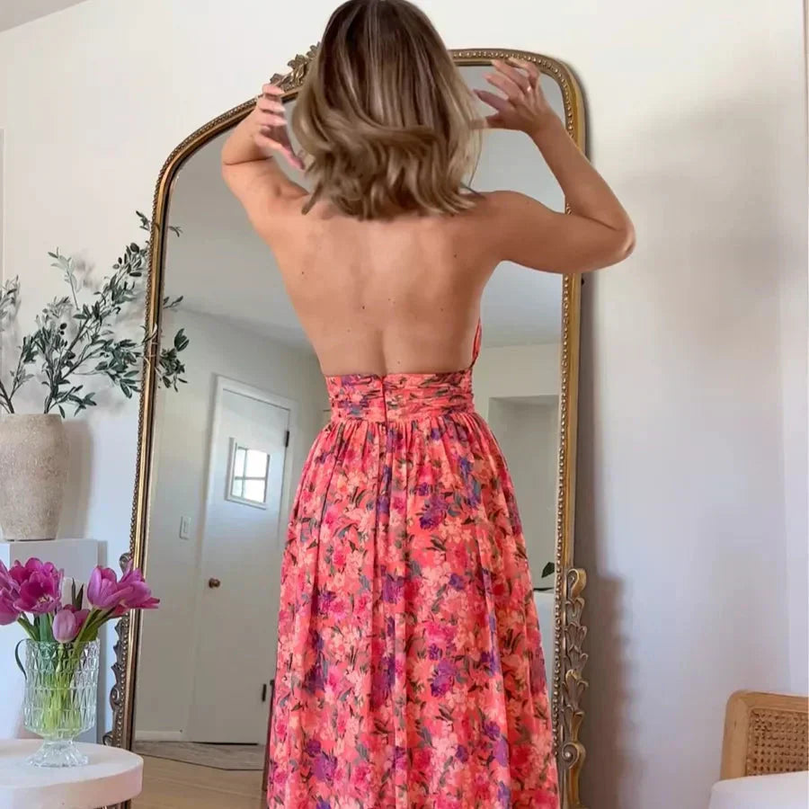 Vestido Maxi con Espalda Descubierta y Estilo