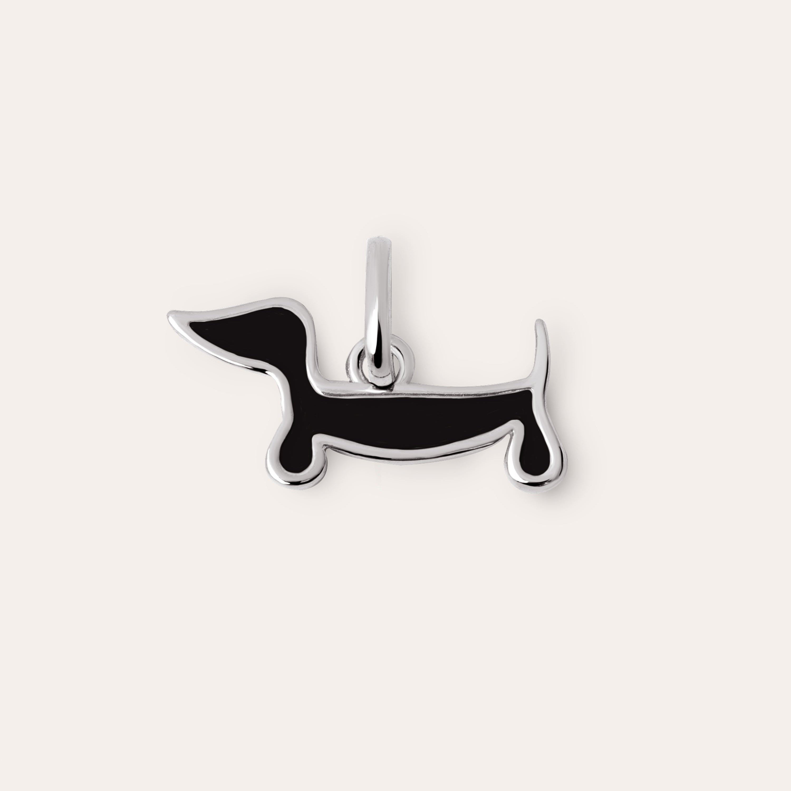 Charm de Perro Teckel con Esmalte Negro