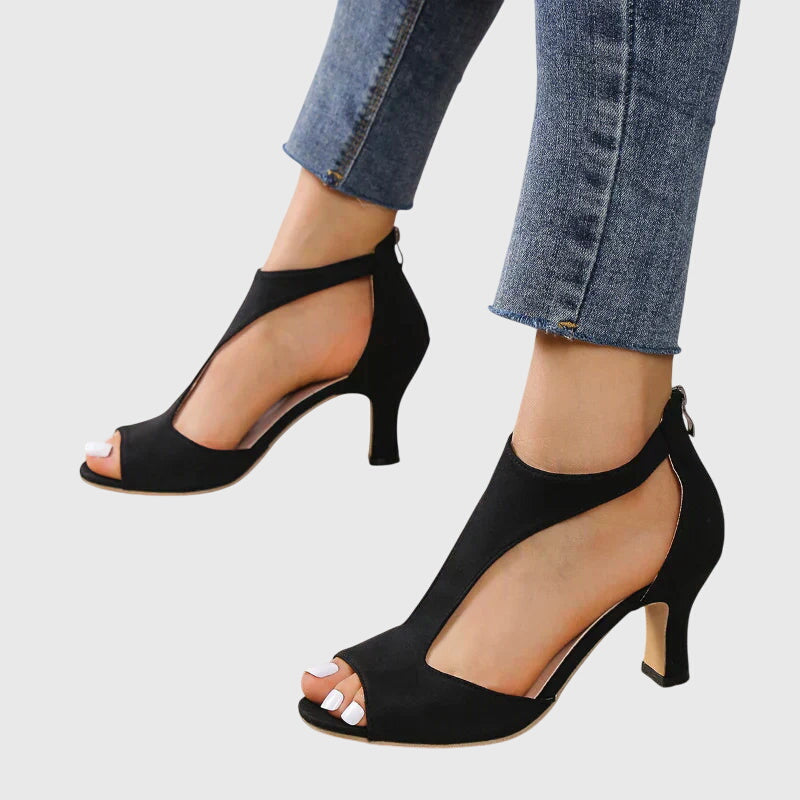 Alejandra | Sandalias de mujer de primavera con talón abierto y diseño con cut-outs