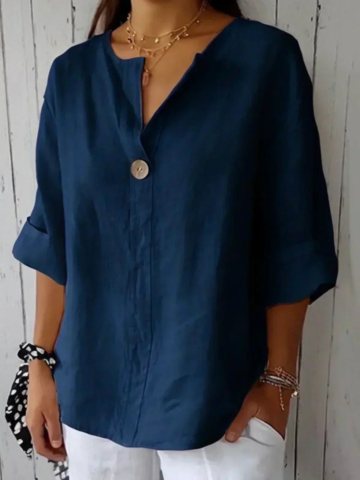 Aria | Blusa Casual de Manga Corta con Escote en V