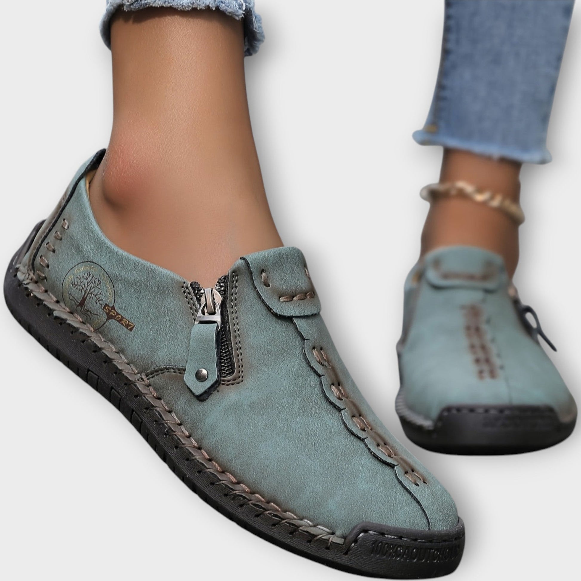 Mocasines de Cuero Suave sin Cordones