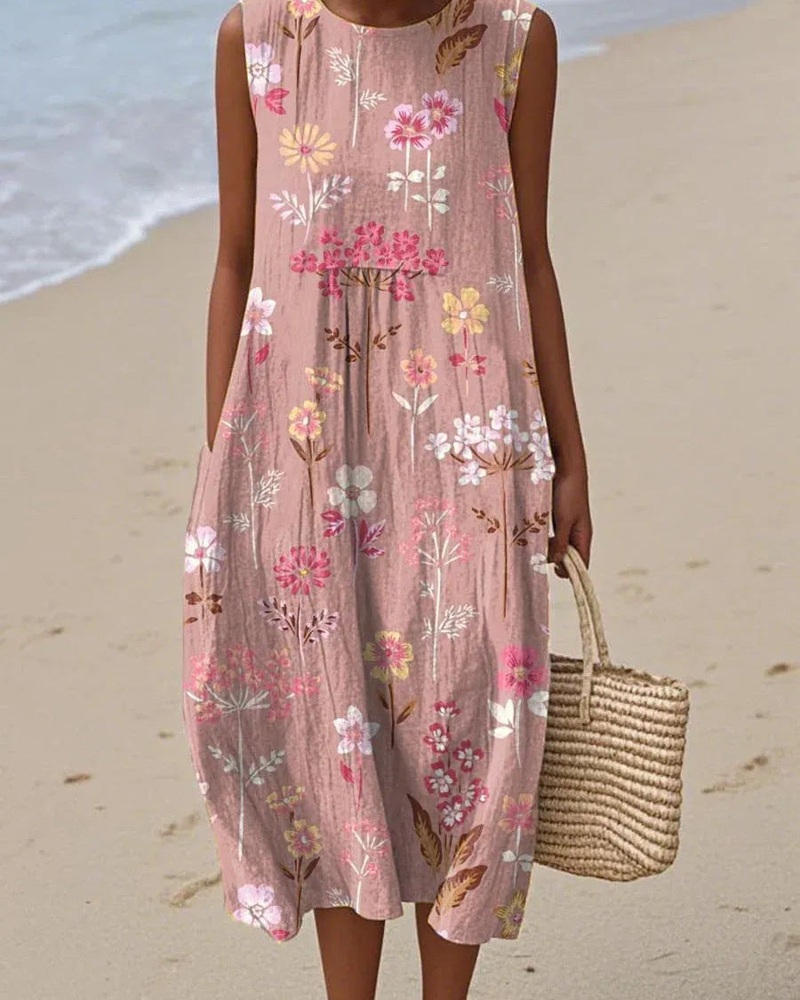 Pétalo | Vestido Midi Flores Suaves