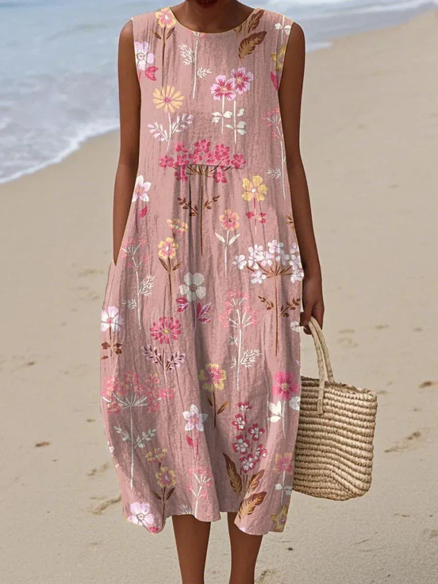Pétalo | Vestido Midi Flores Suaves