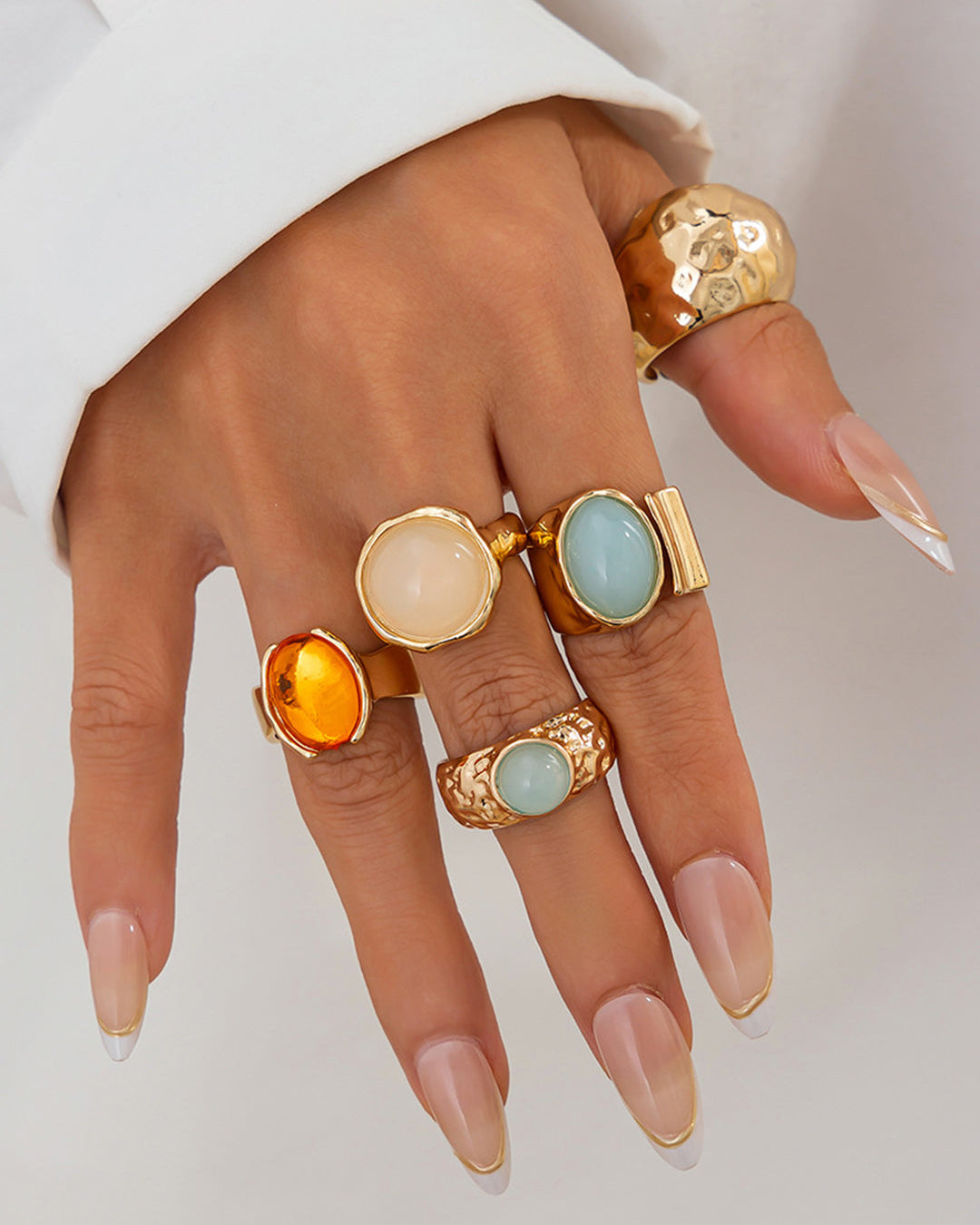 Conjunto de Anillos Abiertos con Strass