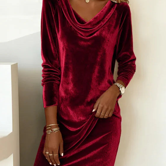 Rosa | Vestido de Terciopelo de Corte Suelto