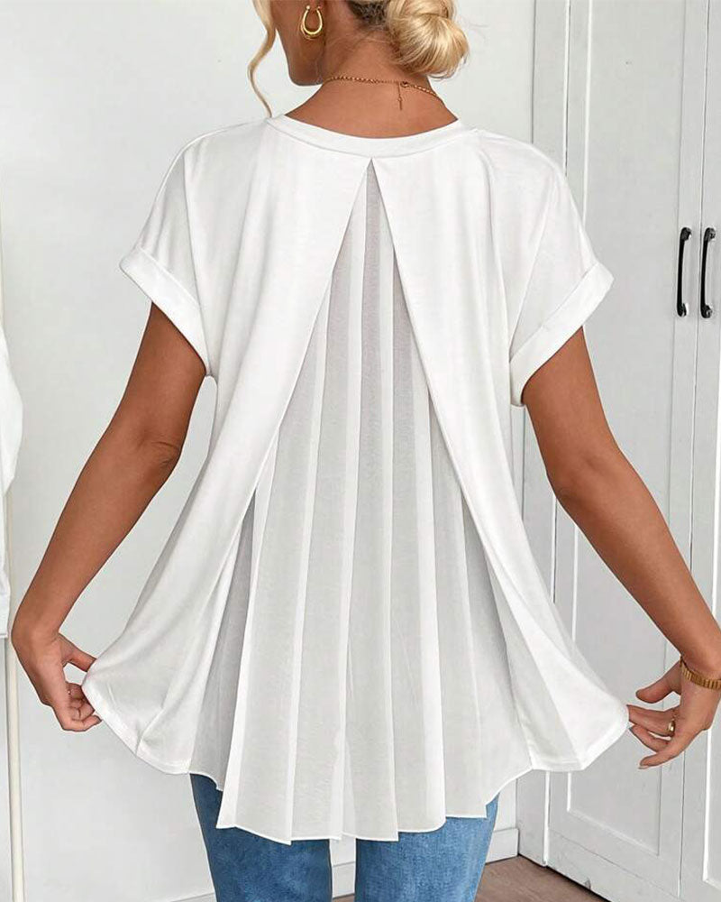 ESTRID - CAMISETA DE PATCHWORK CON MANGAS CORTAS Y ESTILO