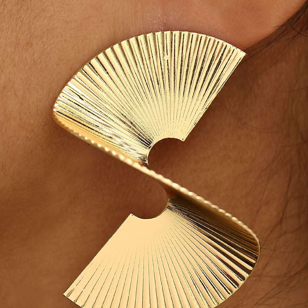 Pendientes de Metal Plisado