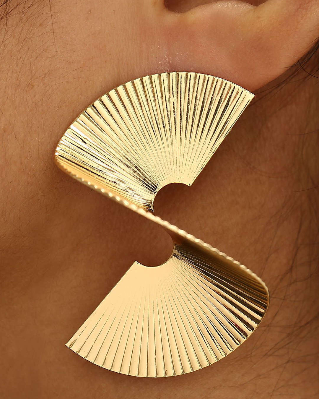 Pendientes de Metal Plisado