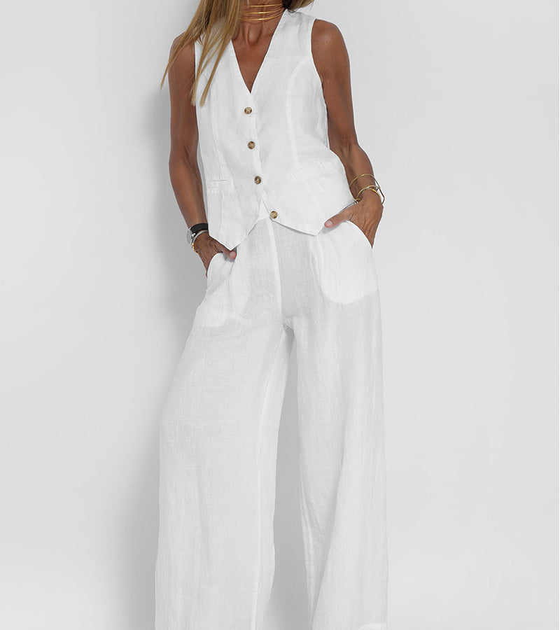 Ella | Conjunto de Chaleco y Pantalones Amplios (Stock Limitado)