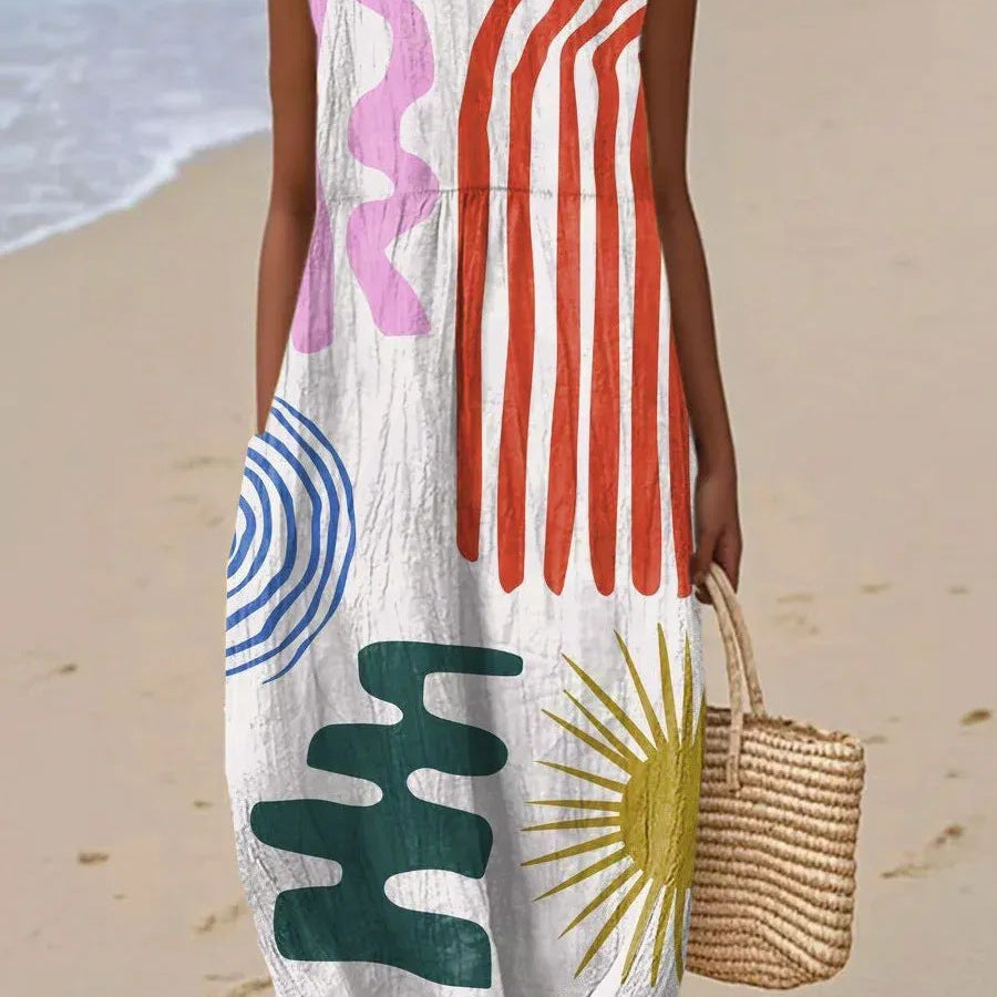 Gaia | Vestido Midi Motivos de Verano