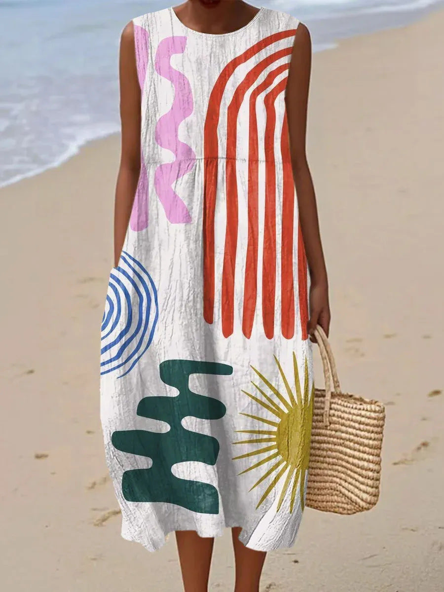 Gaia | Vestido Midi Motivos de Verano
